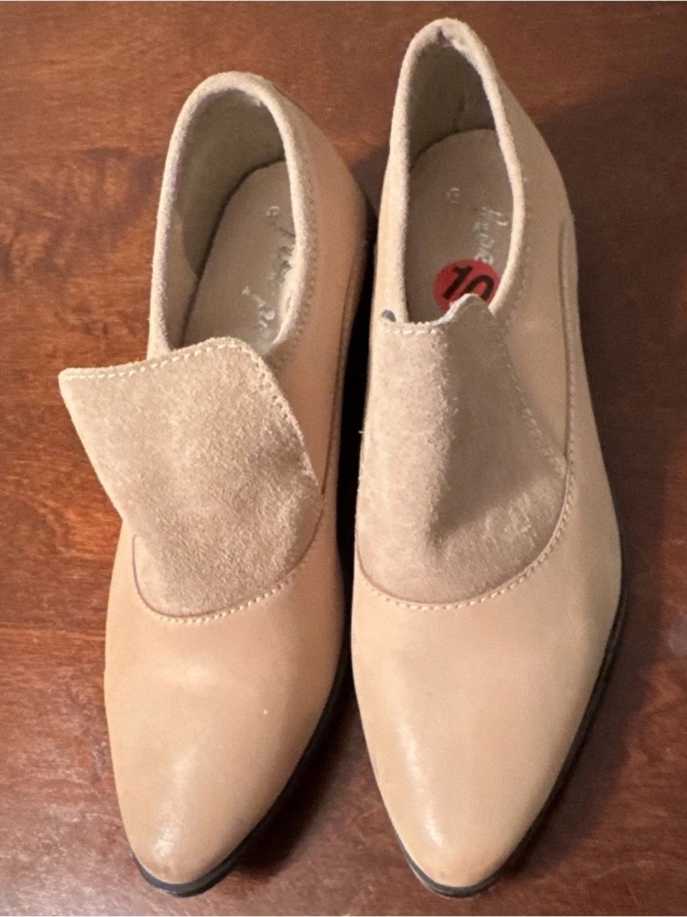 Free People Tan Suede-Trim Slip On Loafers
